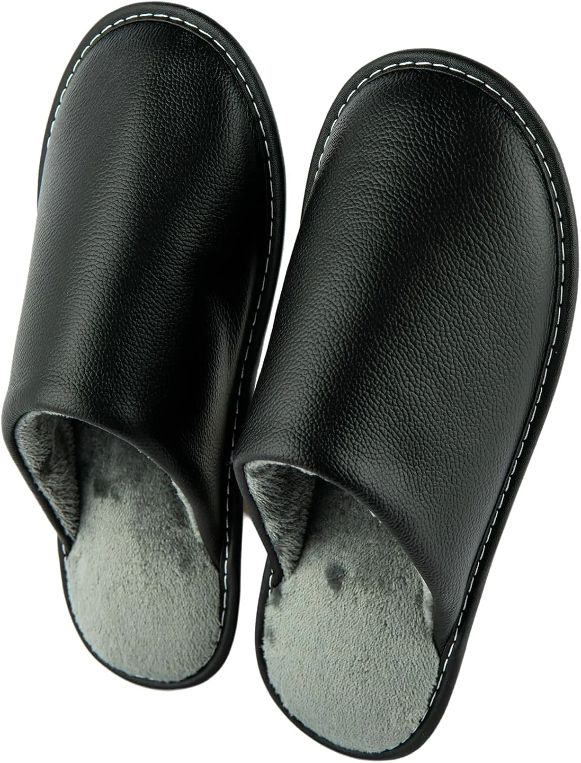 Unisex Genuine Leather House Slippers for Men and Women, Indoor Slip-On Slippers, Non-Slip Sole, Soft Lining, Comfortable and Durable Home Shoes