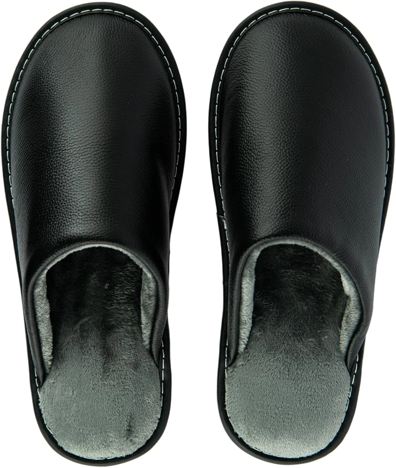 Unisex Genuine Leather House Slippers for Men and Women, Indoor Slip-On Slippers, Non-Slip Sole, Soft Lining, Comfortable and Durable Home Shoes