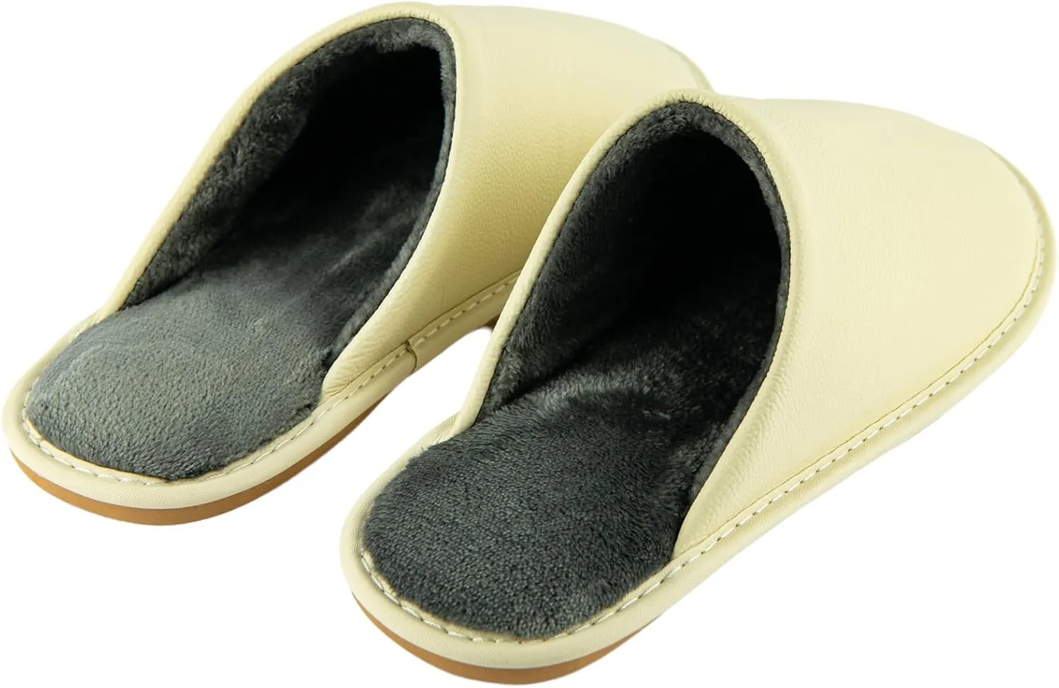 Unisex Genuine Leather House Slippers for Men and Women, Indoor Slip-On Slippers, Non-Slip Sole, Soft Lining, Comfortable and Durable Home Shoes