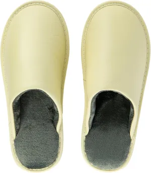 Unisex Genuine Leather House Slippers for Men and Women, Indoor Slip-On Slippers, Non-Slip Sole, Soft Lining, Comfortable and Durable Home Shoes