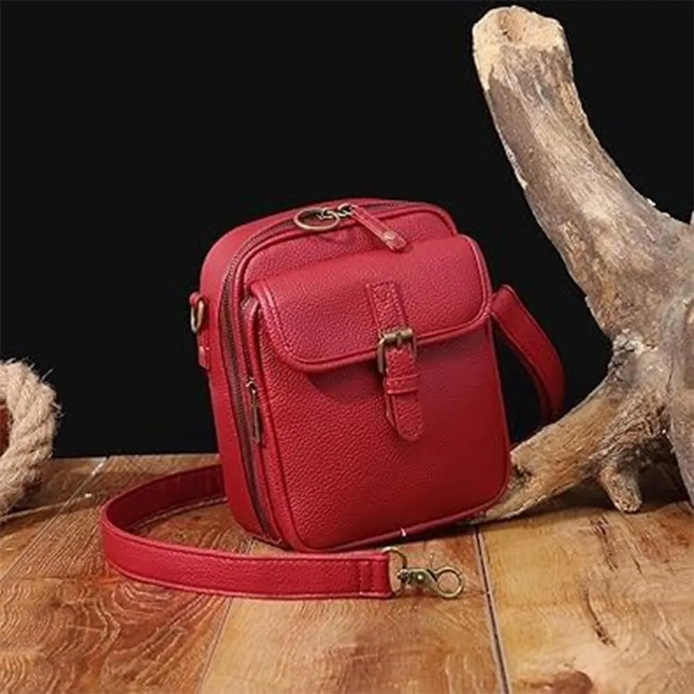Urvashi Crossbody Leather Bag,Tojoyride Luma Urvashi Leather Bag, Retro Double-Layer Large Capacity Mini Crossbody Bags