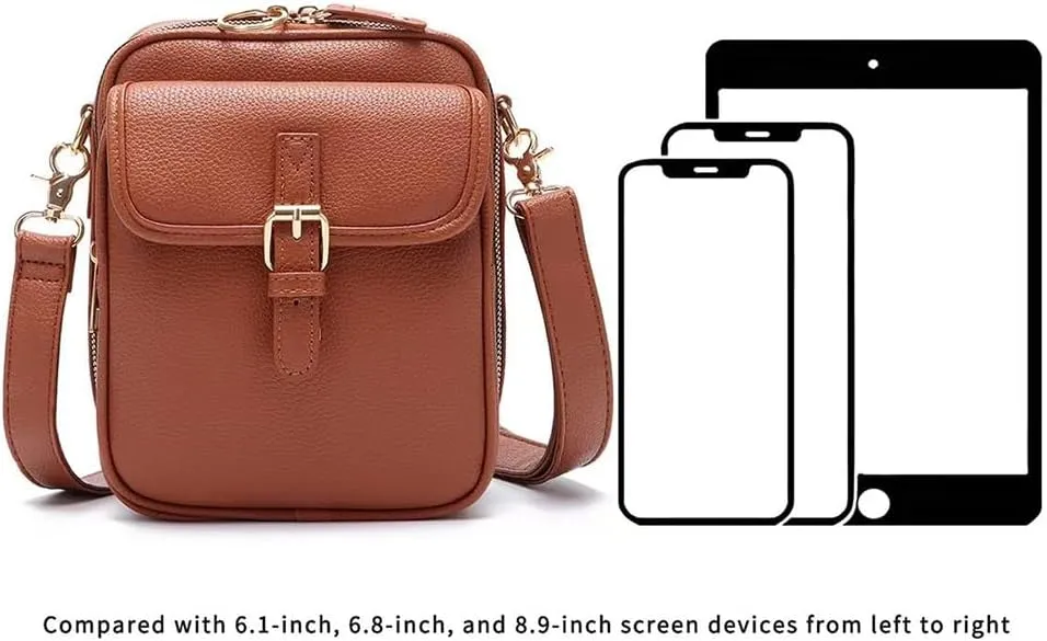 Urvashi Crossbody Leather Bag,Tojoyride Luma Urvashi Leather Bag, Retro Double-Layer Large Capacity Mini Crossbody Bags