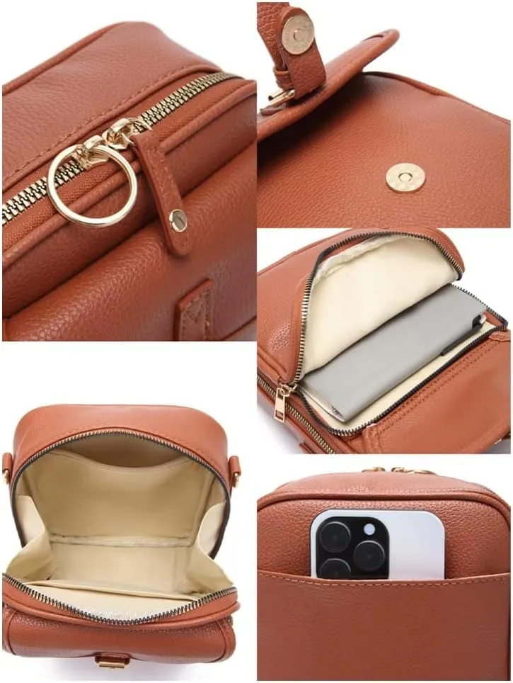Urvashi Crossbody Leather Bag,Tojoyride Luma Urvashi Leather Bag, Retro Double-Layer Large Capacity Mini Crossbody Bags