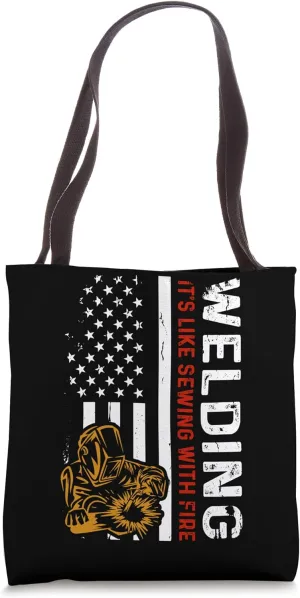 USA American Welding Worker Metalworking Lover Welder Tote Bag