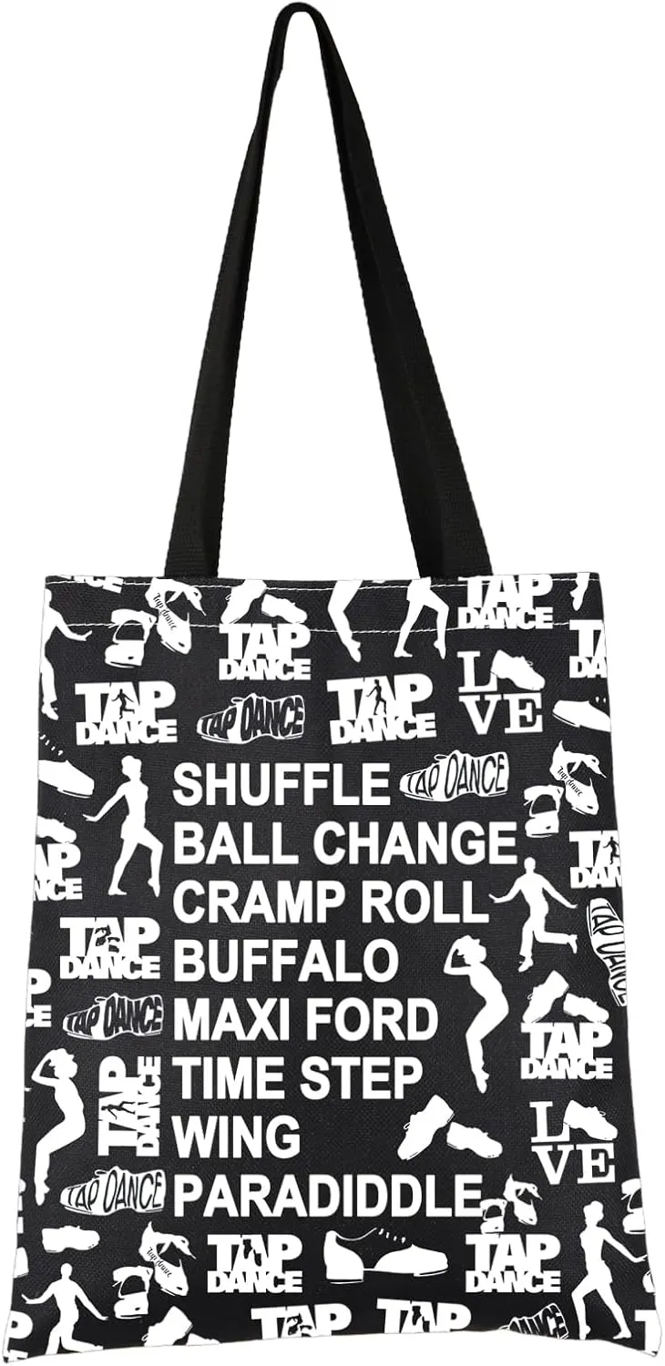 VAMSII Tap Dancing Lover Gift Tap Dancer Tote Bag Tap Dance Teacher Handbag Dance Recital Gift Love Tap Dance Gift