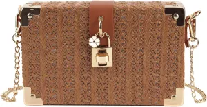 Van Caro Handwoven Cotton Straw Shoulder Bag Crochet Tassel Beach Bohemian Purse for Women