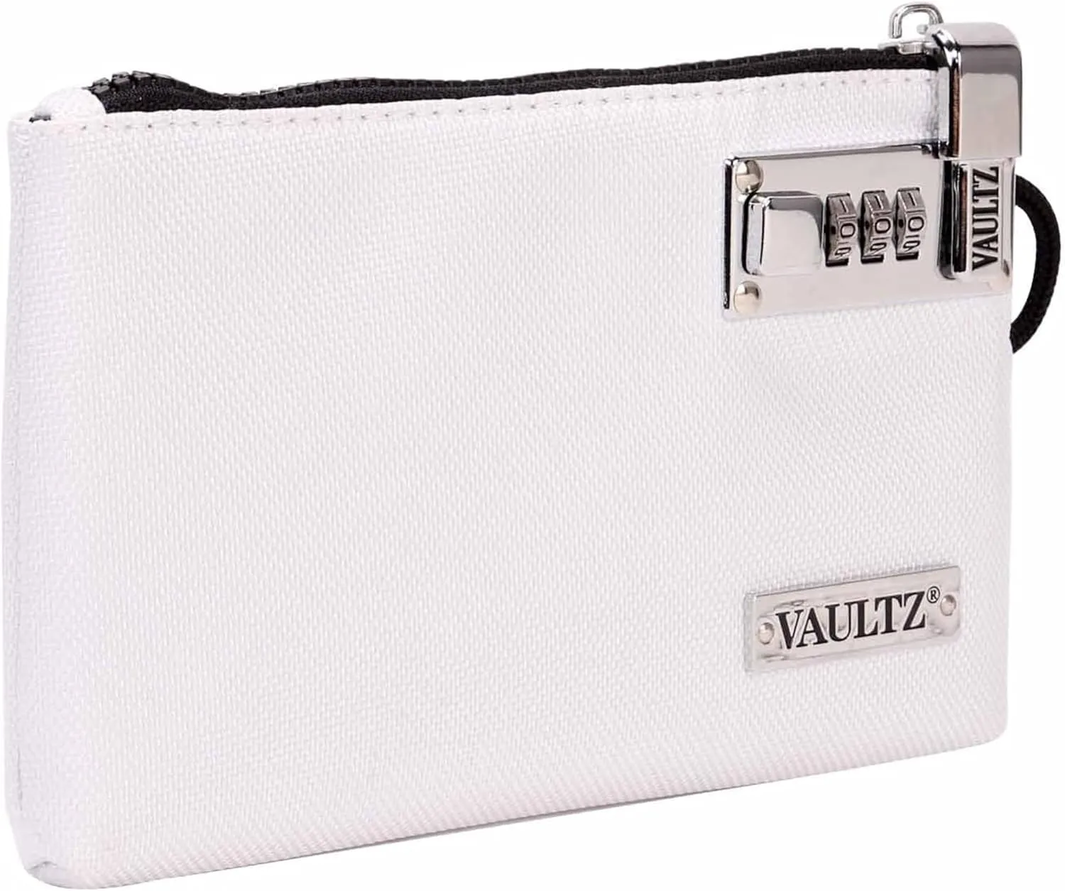 Vaultz Money Bag with Lock - 7 x 10 Inch, Men & Women's Locking Accessories Pouch for Cash, Bank Deposits, Wallet, Medicine, Phone and Credit Cards - WHITE