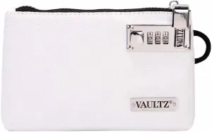 Vaultz Money Bag with Lock - 7 x 10 Inch, Men & Women's Locking Accessories Pouch for Cash, Bank Deposits, Wallet, Medicine, Phone and Credit Cards - WHITE
