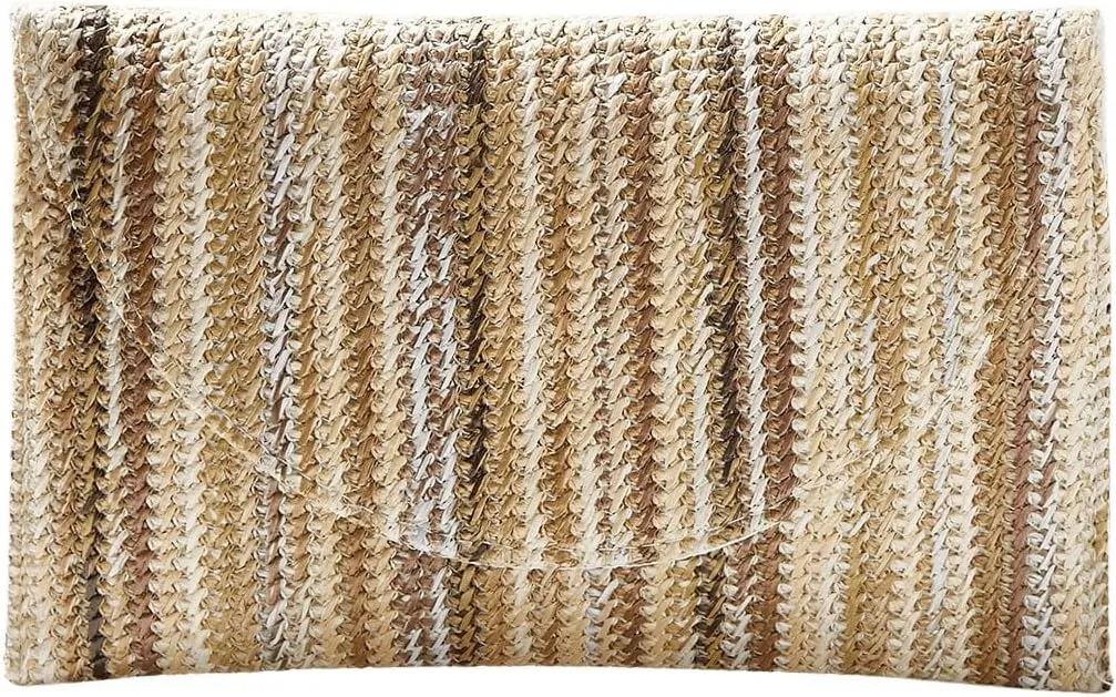 Verdusa Women's Woven Clutch Bag Flap Square Straw Handbags Evening Purses