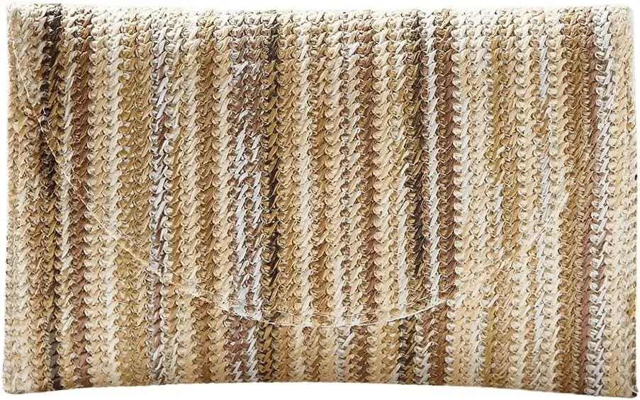Verdusa Women's Woven Clutch Bag Flap Square Straw Handbags Evening Purses