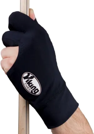 Viking Billiard Right Handed Pool Cue Glove for Women and Men Black Lycra and Moroccan Leather Size Large/X-Large