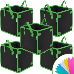 VIVOSUN 5 Pack 10 Gallon Square Grow Bags, Thick Nonwoven Cubic Fabric Pots with Handles for Indoor and Outdoor Gardening