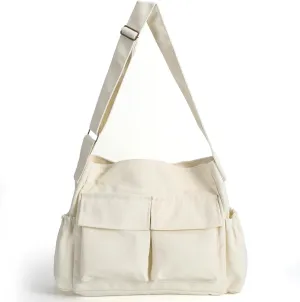 VODIU Messenger Bag Large Canvas Hobo Crossbody Tote for Women/Men, Shoulder Laptop Bag with Multi Pockets for Work,Travel
