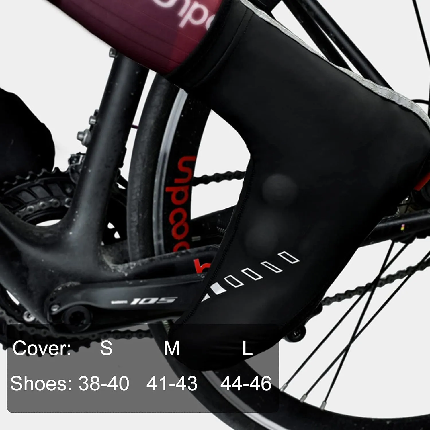 Waterproof Cycling Shoe Covers Winter Warm Overshoes, Water Resistant Bike Shoes Cover Thermal Non-Slip Men Women for MTB Mountain Road Bicycle Shoes