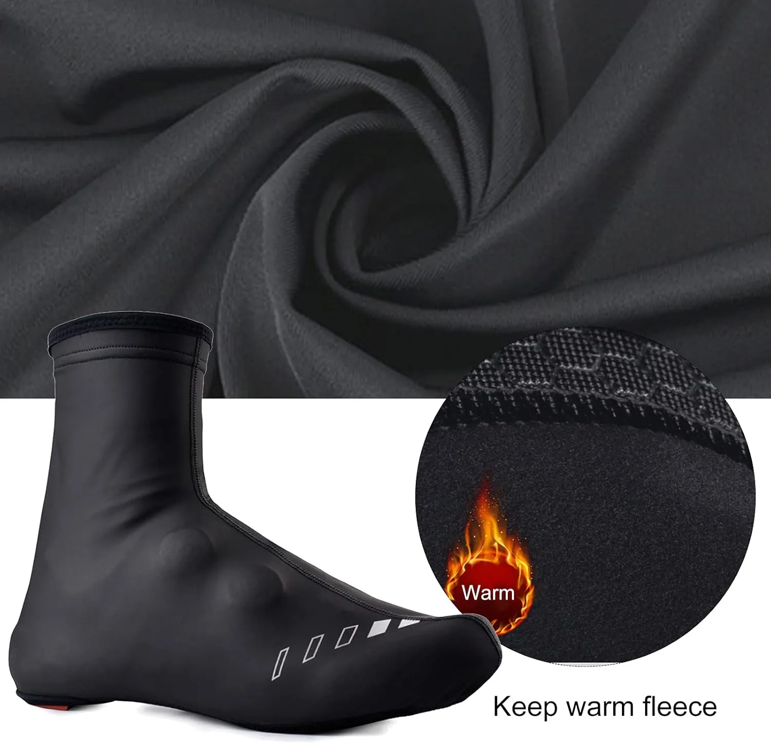 Waterproof Cycling Shoe Covers Winter Warm Overshoes, Water Resistant Bike Shoes Cover Thermal Non-Slip Men Women for MTB Mountain Road Bicycle Shoes