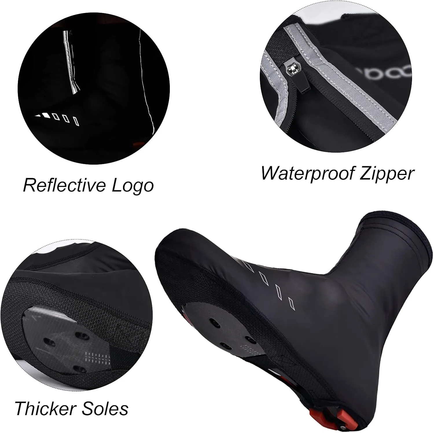 Waterproof Cycling Shoe Covers Winter Warm Overshoes, Water Resistant Bike Shoes Cover Thermal Non-Slip Men Women for MTB Mountain Road Bicycle Shoes