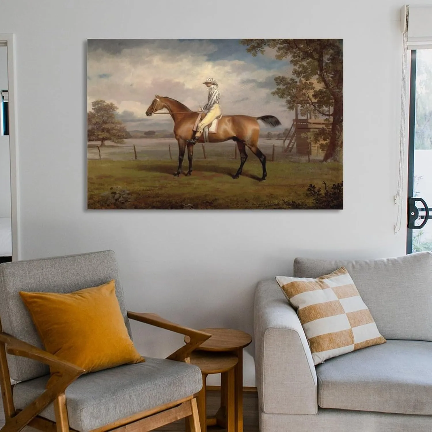 WBCNG Portrait of A Racehorse - 18th Century Oil Painting - George Garrard Canvas Wall Art Print Poster For Home School Office Decor Unframe-style 12x18inch(30x45cm)