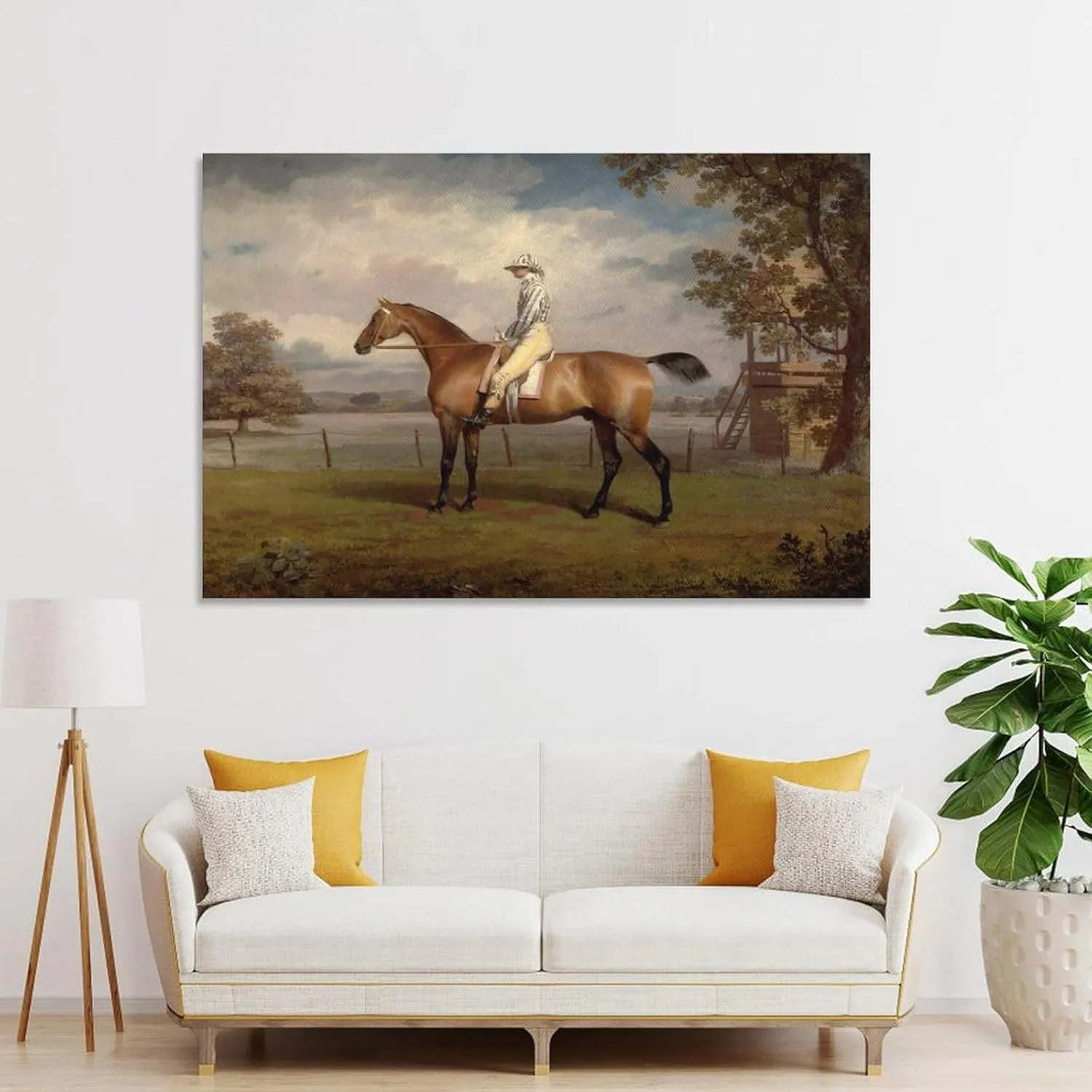 WBCNG Portrait of A Racehorse - 18th Century Oil Painting - George Garrard Canvas Wall Art Print Poster For Home School Office Decor Unframe-style 12x18inch(30x45cm)