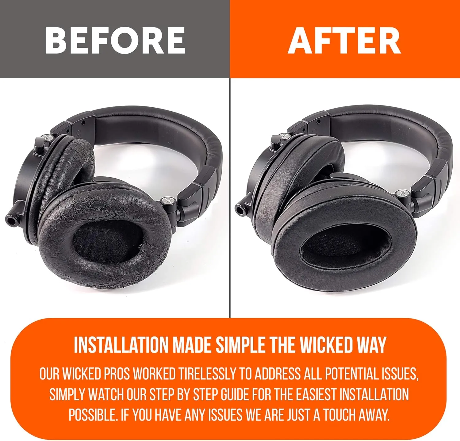 WC Wicked Cushions PadZ - Thick & Soft Ear Pads for ATH M50X / M40X / SteelSeries Arctis/HyperX Cloud & Alpha/Logitech G Pro X/Compatible with Over 50 Headphones | Black