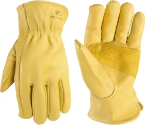 Wells Lamont Leather Work Gloves for Men, Reinforced Cowhide with Palm Patch, Saddletan, X-Large (1129XL)