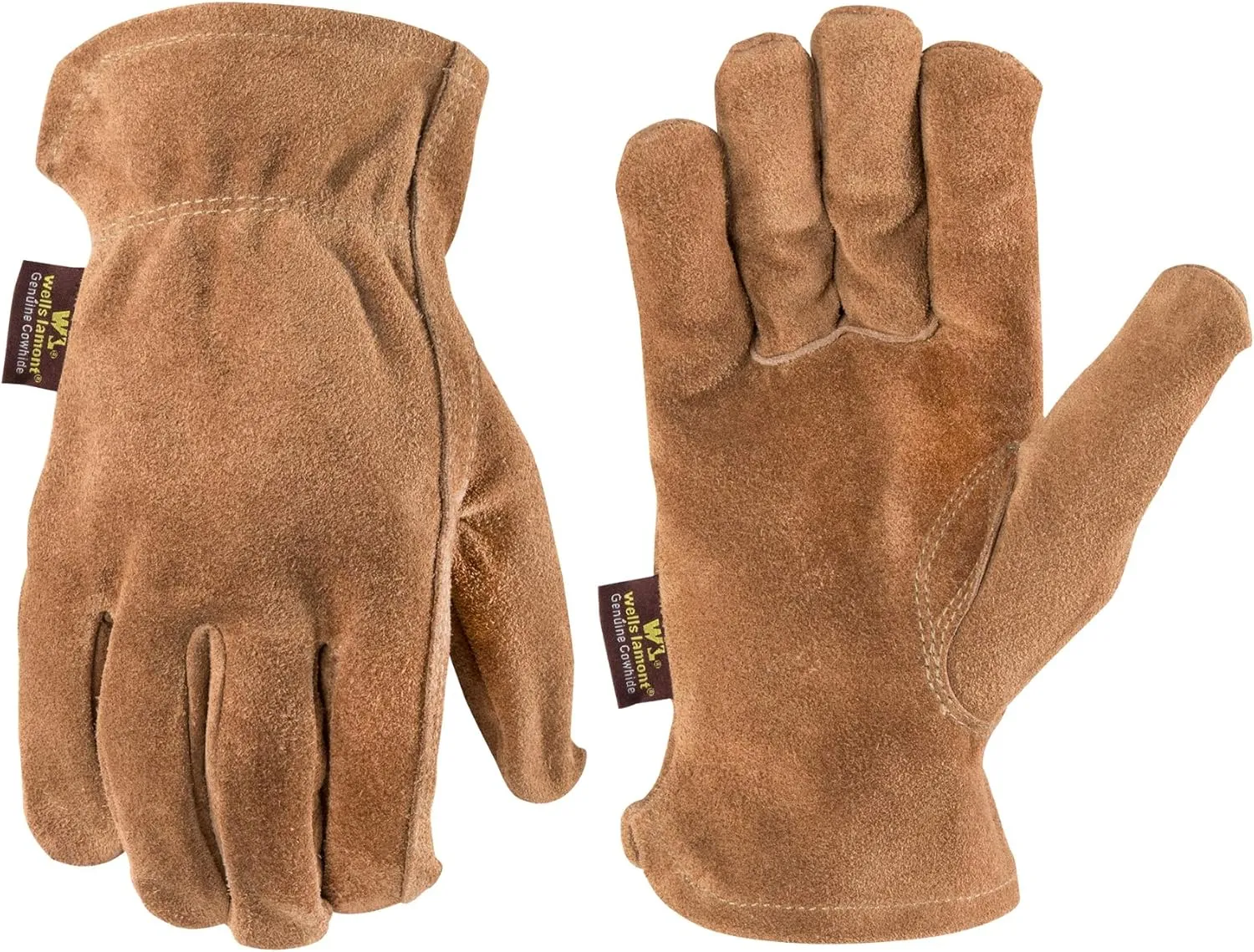 Wells Lamont Leather Work Gloves, Suede Cowhide, Medium (1012M) , Brown