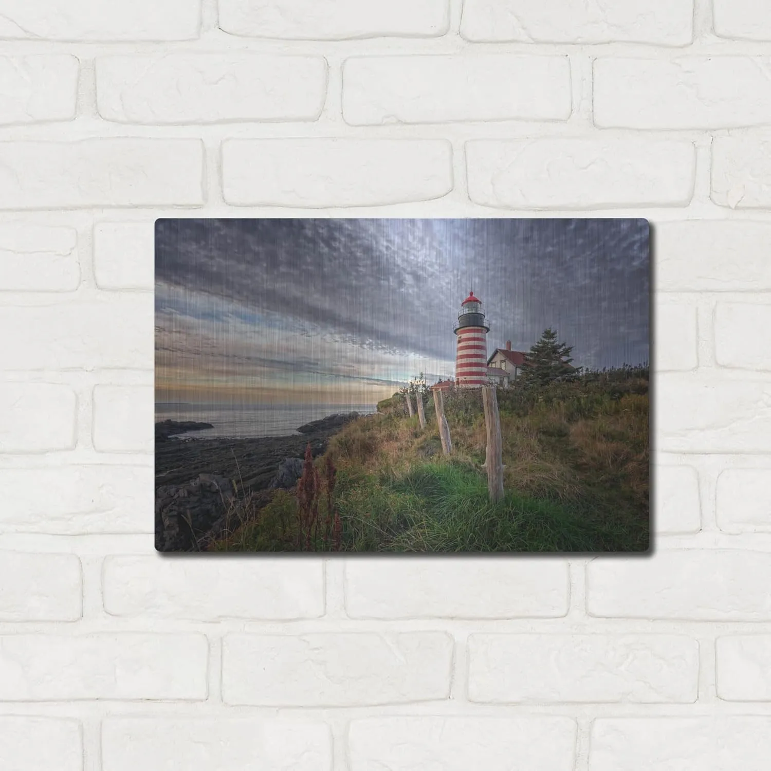 'West Quoddy Head Light Station' by Rick Berk Metal Wall Art, 16" x 12"