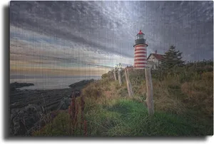 'West Quoddy Head Light Station' by Rick Berk Metal Wall Art, 16" x 12"