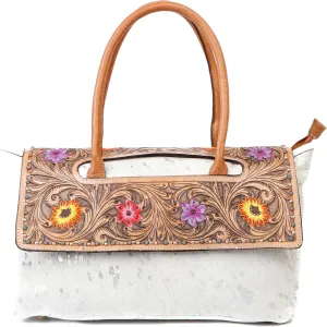 Western Handmade Genuine Leather Bag | Hand-Tooled Artisan Purse for Women | Spacious, Durable, and Stylish Shoulder Handbag with Premium Leather and Detailed Craftsmanship | Perfect for Everyday Use