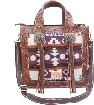 Western Handmade Genuine Leather Bag | Hand-Tooled Artisan Purse for Women | Spacious, Durable, and Stylish Shoulder Handbag with Premium Leather and Detailed Craftsmanship | Perfect for Everyday Use