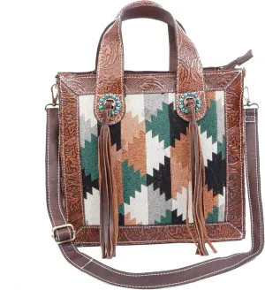 Western Handmade Genuine Leather Bag | Hand-Tooled Artisan Purse for Women | Spacious, Durable, and Stylish Shoulder Handbag with Premium Leather and Detailed Craftsmanship | Perfect for Everyday Use