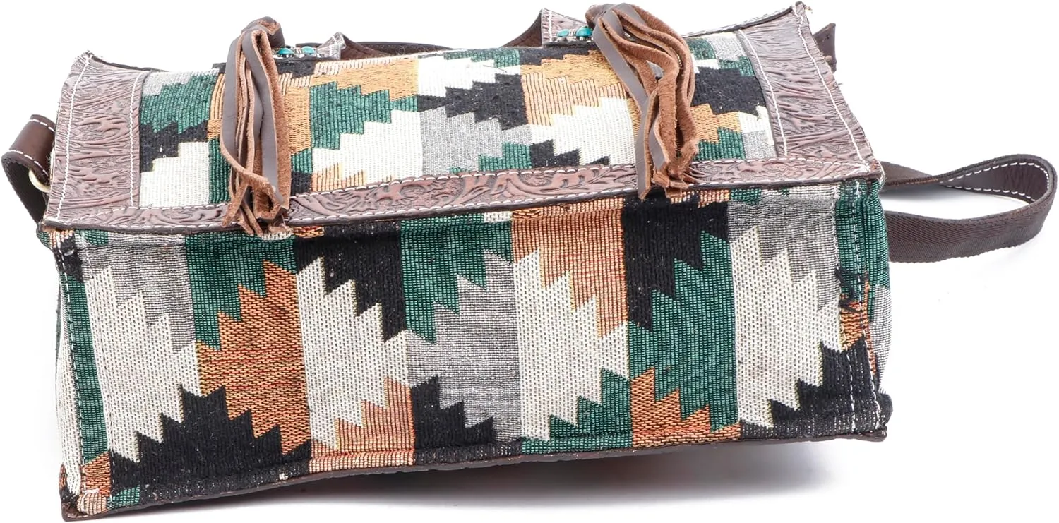 Western Handmade Genuine Leather Bag | Hand-Tooled Artisan Purse for Women | Spacious, Durable, and Stylish Shoulder Handbag with Premium Leather and Detailed Craftsmanship | Perfect for Everyday Use