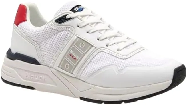 White S5RAY05/KNI Men's Sneakers Reinforced Heel Heel Rubber Bottom Contrast Height 4 cm