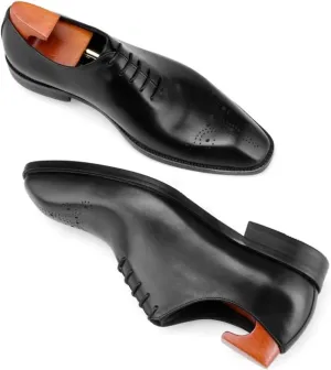 Whole Cut Men's Shoes – Full Grain Leather, Blake Stitched, Patina Finish – Sustainable Feldspathic Cowhide, Solid Rubber Sole – Timeless Italian Craftsmanship