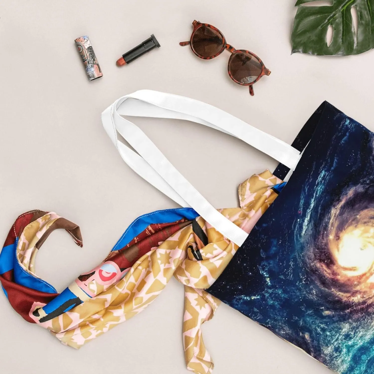 Wild Animals Print Large Canvas Beach Travel Reusable Grocery Shopping Tote Bag Portable Storage Handbag