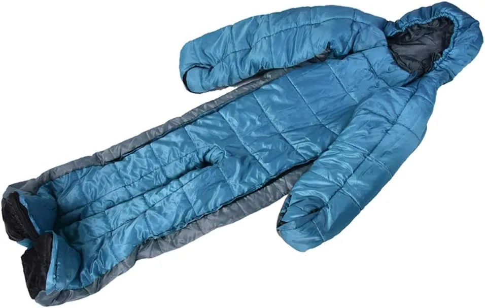 Wing Enterprises Adult Wearable Sleeping Bag Suit for Camping, Standing 3 Season Full Body Sleeping Wear for Travel Outdoor Hiking,Human Shaped,Zipper Design,XL
