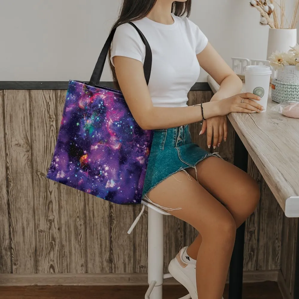 WIRESTER Big Tote Bag With Inner Pocket, Reusable Canvas Tote Bag for Women Girl, Beach Bag, Grocery Shopping Bag, Travel Bag