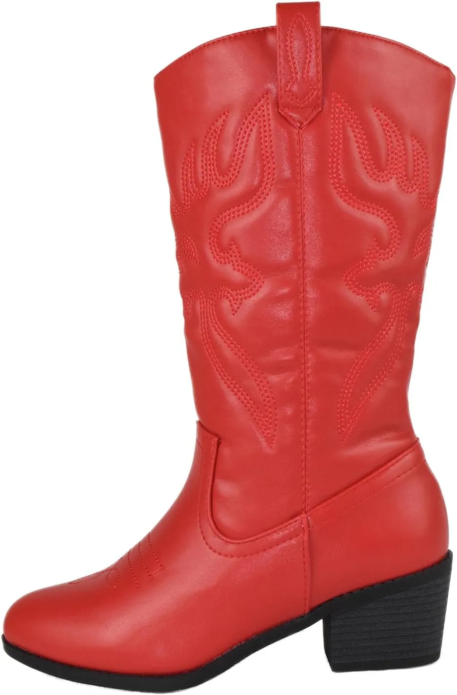 Women Cowgirl Cowboy Stitched Mid Calf Forever Boots Pointy Toe Western