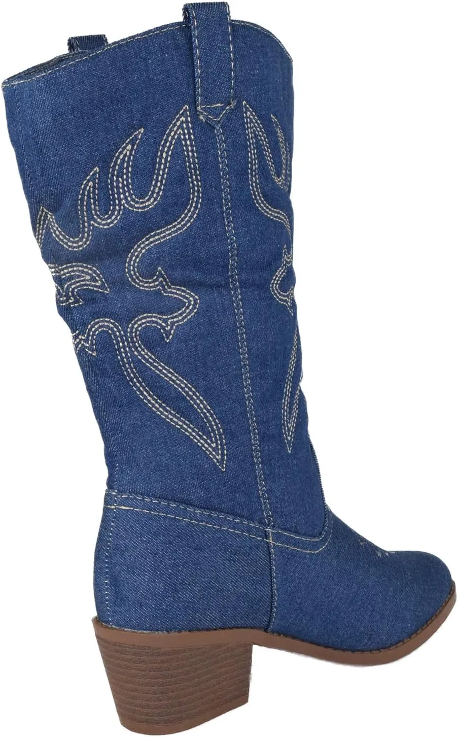 Women Cowgirl Cowboy Stitched Mid Calf Forever Boots Pointy Toe Western