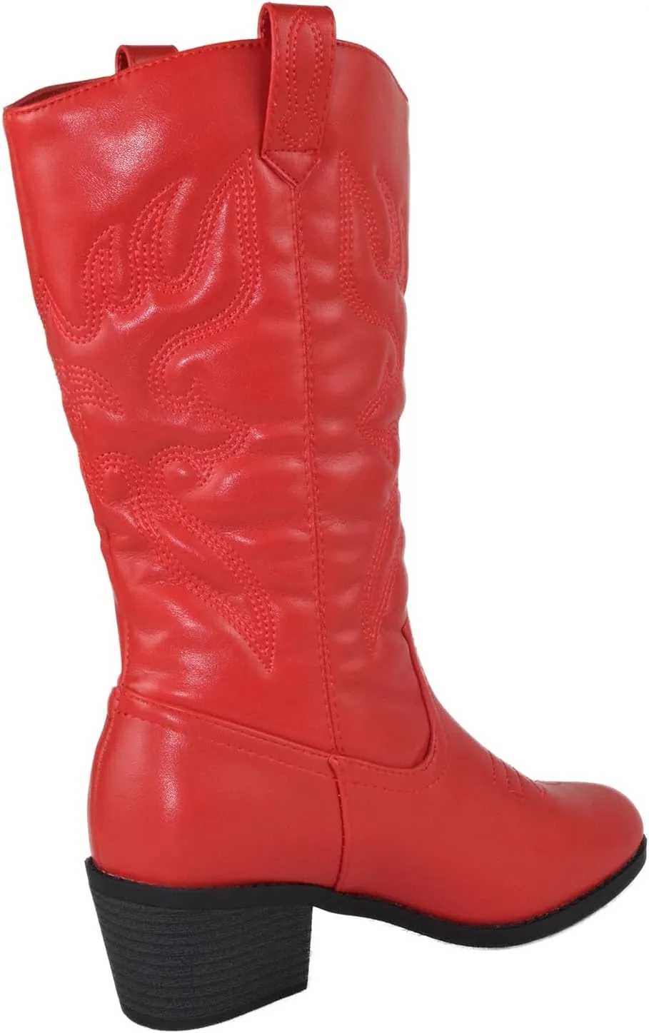 Women Cowgirl Cowboy Stitched Mid Calf Forever Boots Pointy Toe Western