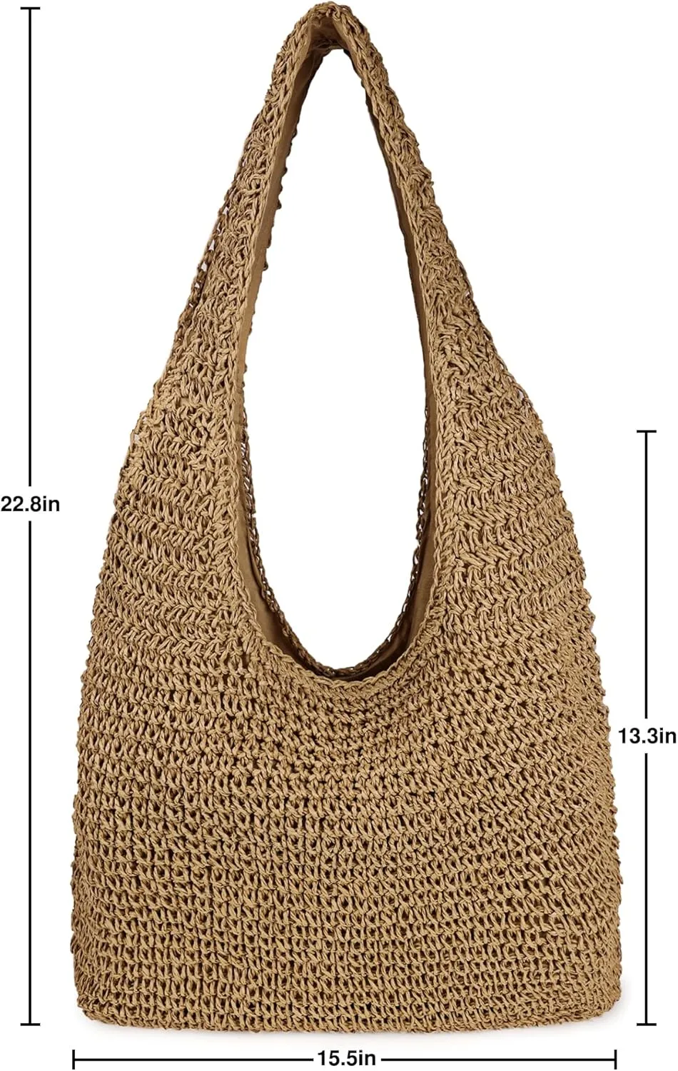 Women Large Straw Beach Bag Handmade Woven Shoulder Bags Hobo Tote Handbag Purse for Summer