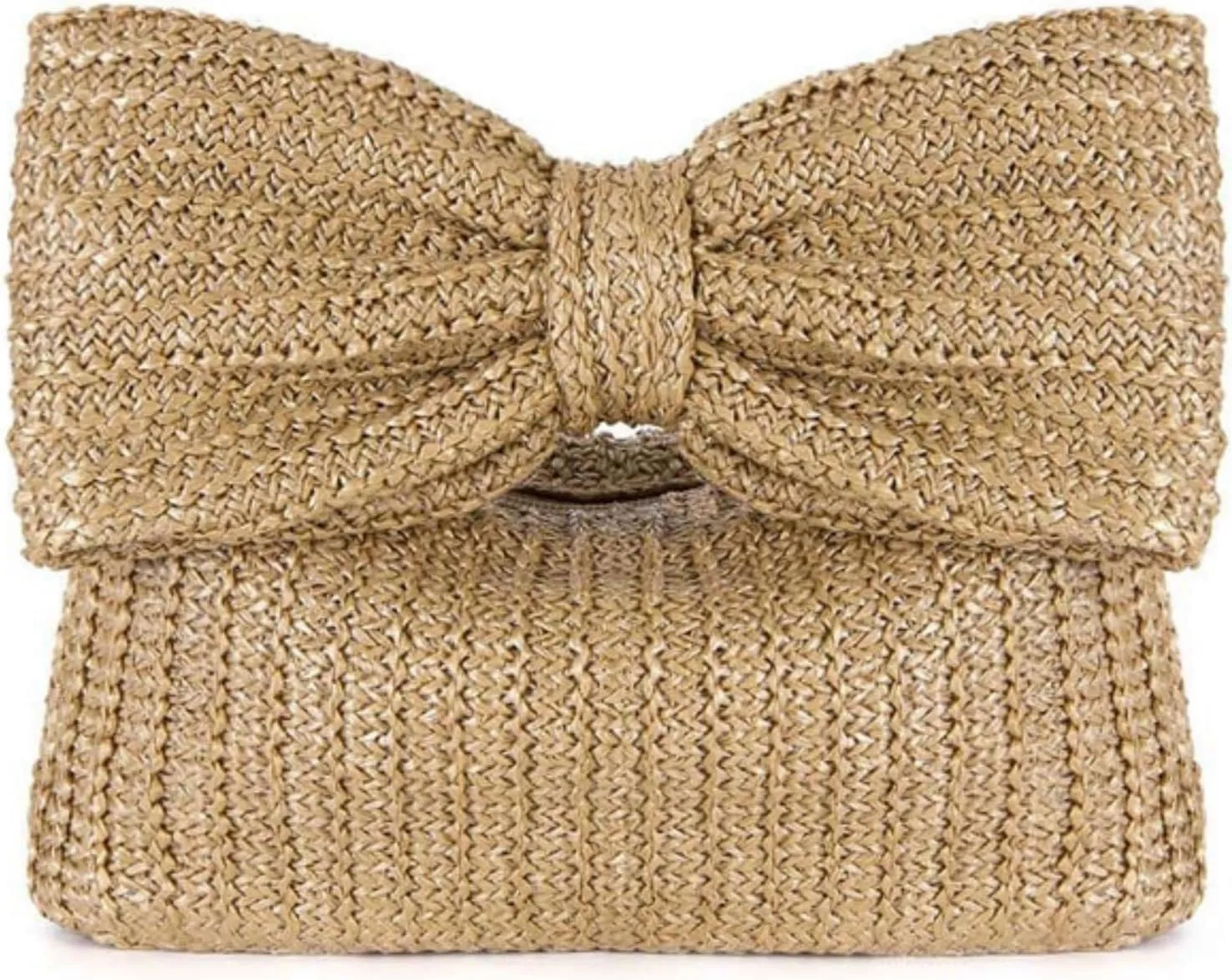 Women Straw Bow Purse Summer Beach Bag Woven Clutch Bag Vacation Tote Party Handbags Wedding Formal 2025 New