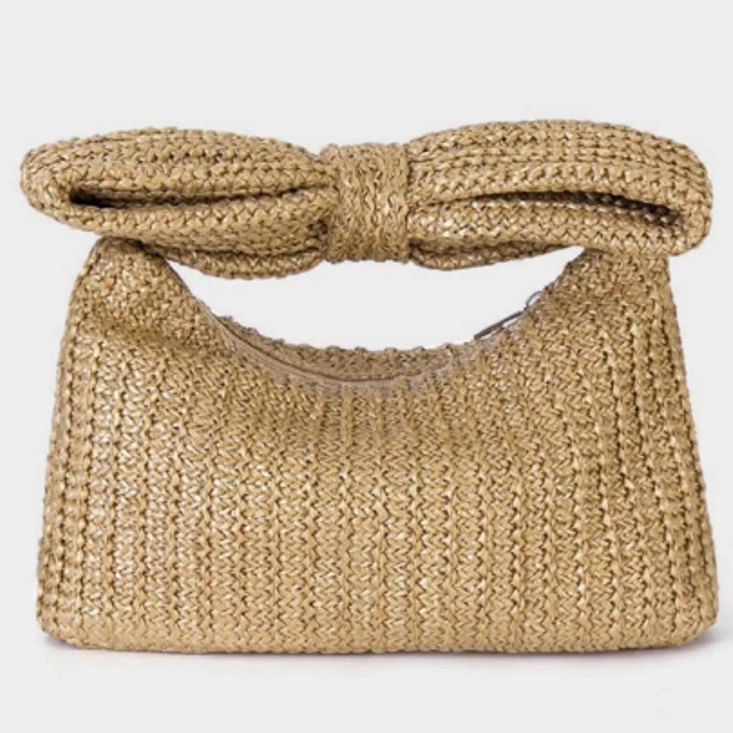 Women Straw Bow Purse Summer Beach Bag Woven Clutch Bag Vacation Tote Party Handbags Wedding Formal 2025 New