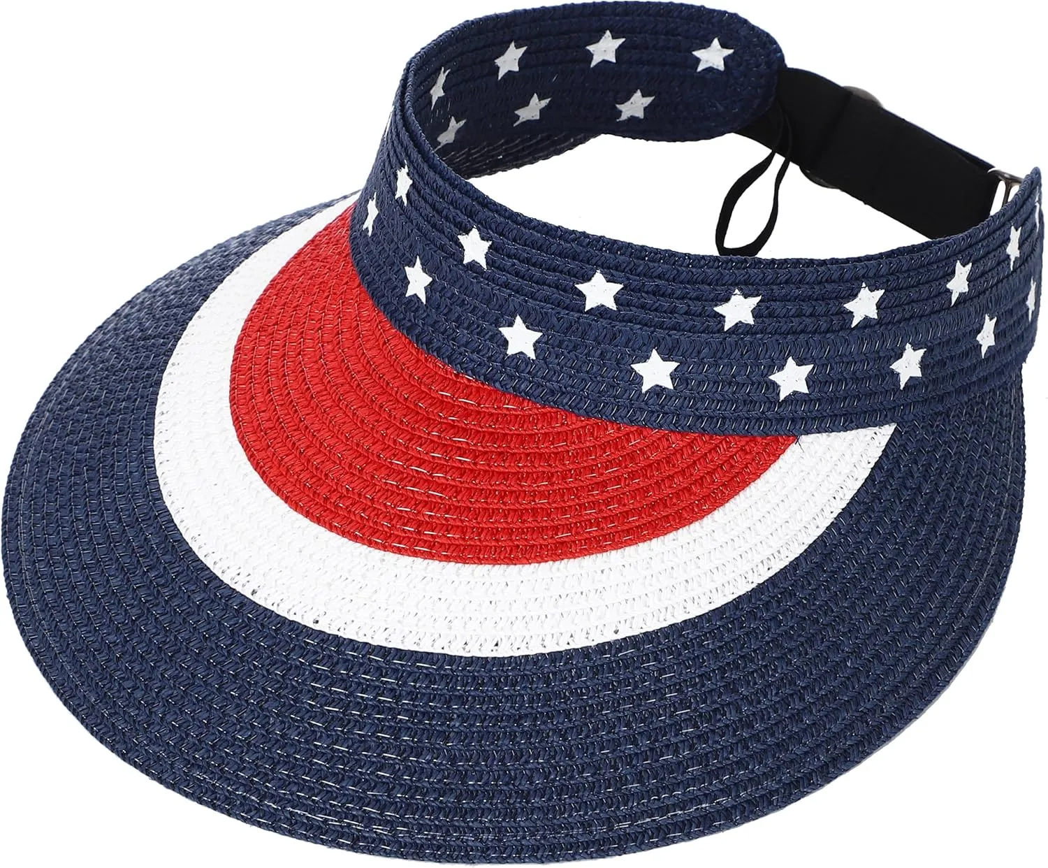 Women Wide Brim Straw Visor Sun Hat UV Protection Packable Beach Cap for Summer UPF 50 