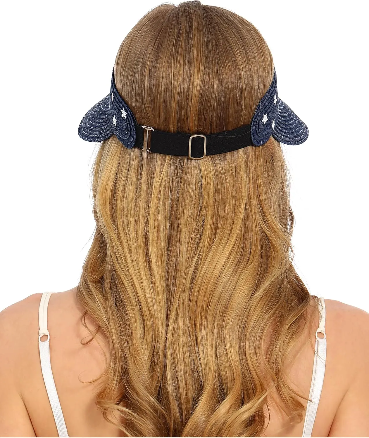 Women Wide Brim Straw Visor Sun Hat UV Protection Packable Beach Cap for Summer UPF 50 
