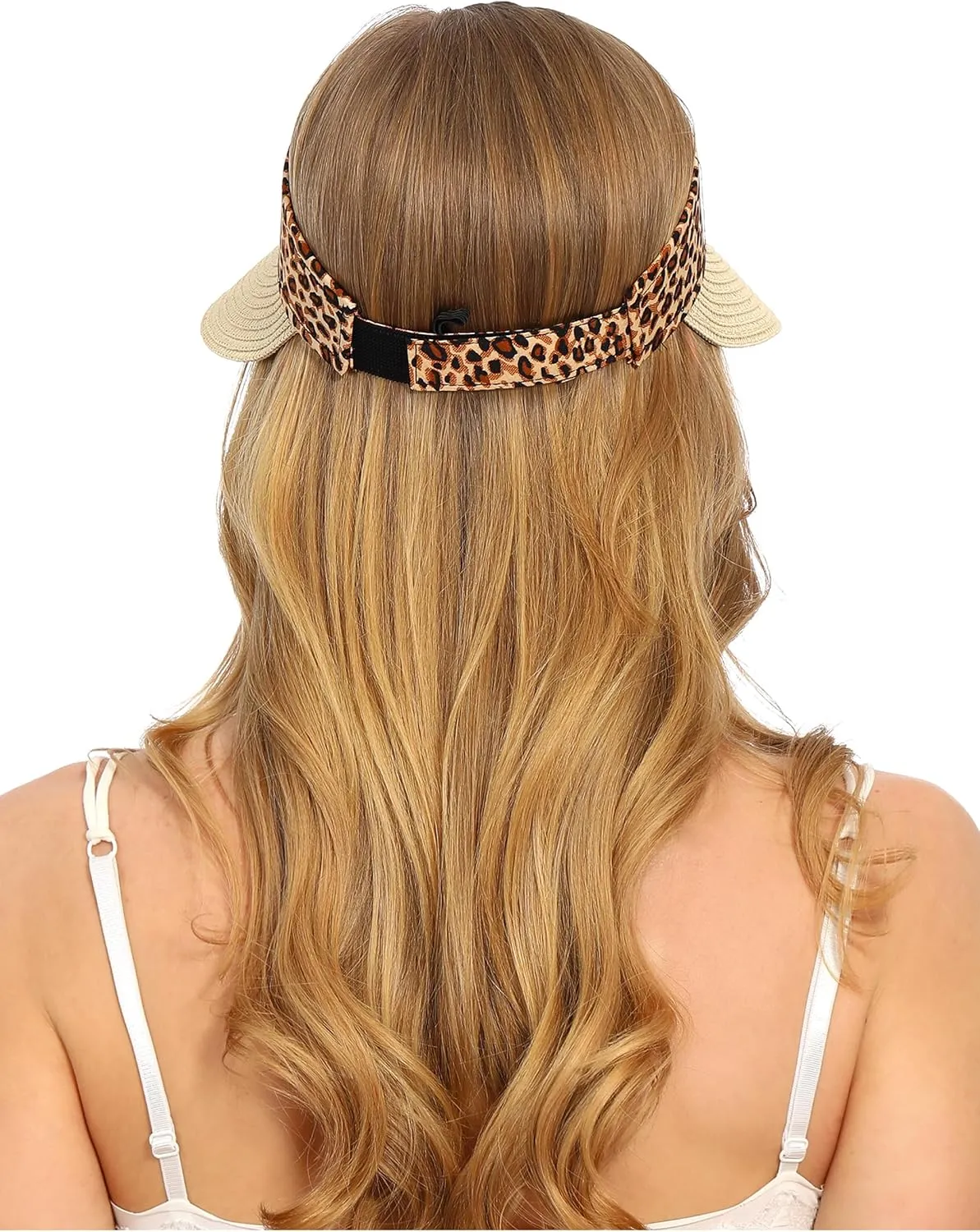 Women Wide Brim Straw Visor Sun Hat UV Protection Packable Beach Cap for Summer UPF 50 