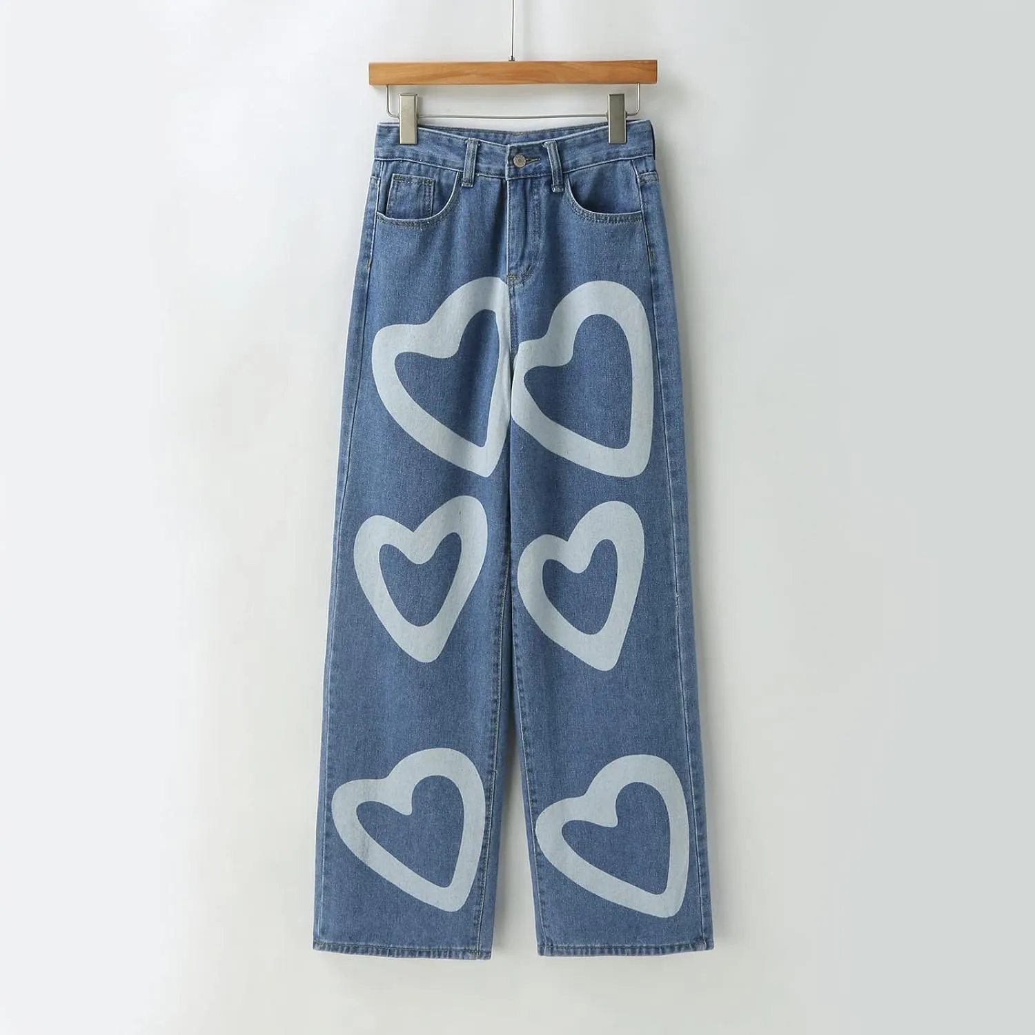 Women's Baggy Jeans Vintage Y2K Wide Leg Jeans High Waisted Boyfriend Pants Plus Size Ripped Jeans Hip Hop Streetwear