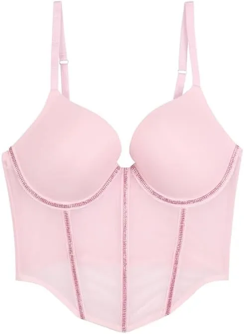 Womens Embellished Corset Bra Top