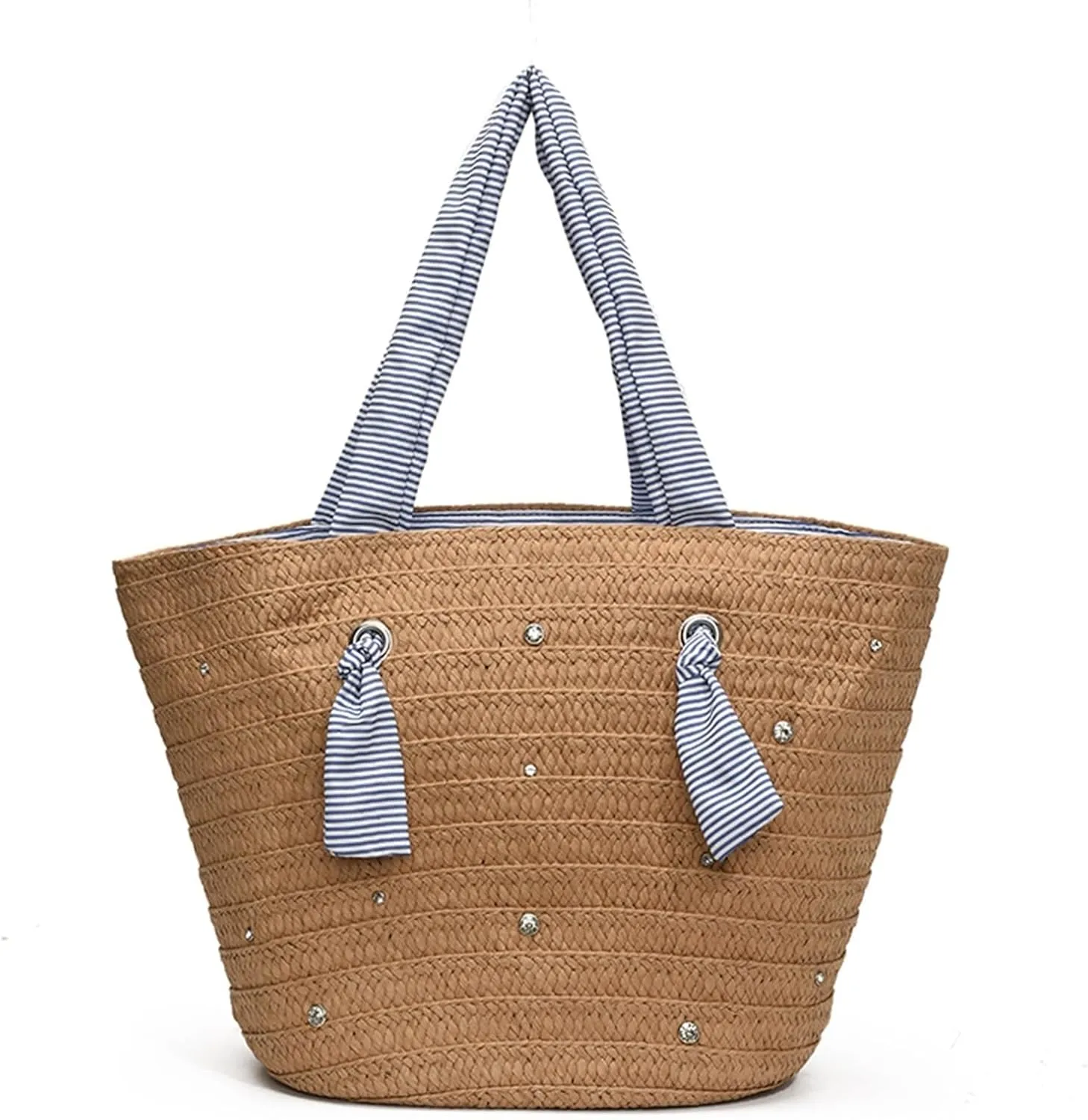 Women's Large Capacity Versatile Leisure Travel Beach Vacation Style Straw Bag Fashionable Niche Tote Bag