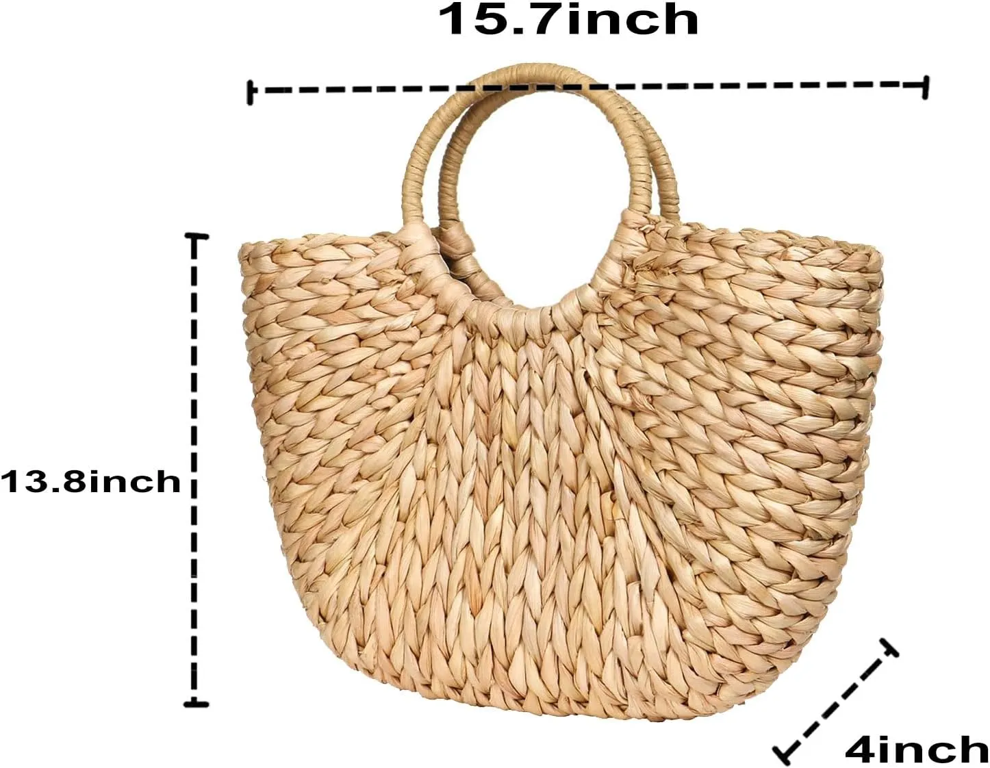 Womens Large Straw Beach Tote Hobo Summer Bag - Handwoven Straw Handbag
