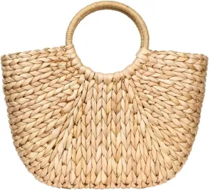 Womens Large Straw Beach Tote Hobo Summer Bag - Handwoven Straw Handbag